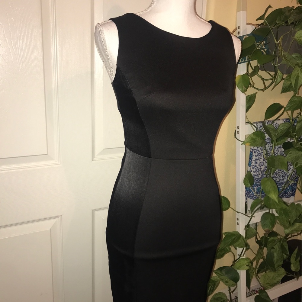 Forever 21 Black Mini Dress with Satin Details
